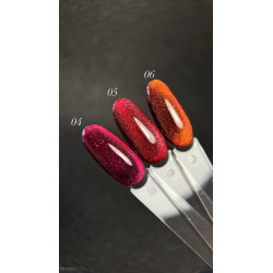 Esmalte Semipermanente Ojo de gato 05 Reflectante Dark, Rojo, 10ml