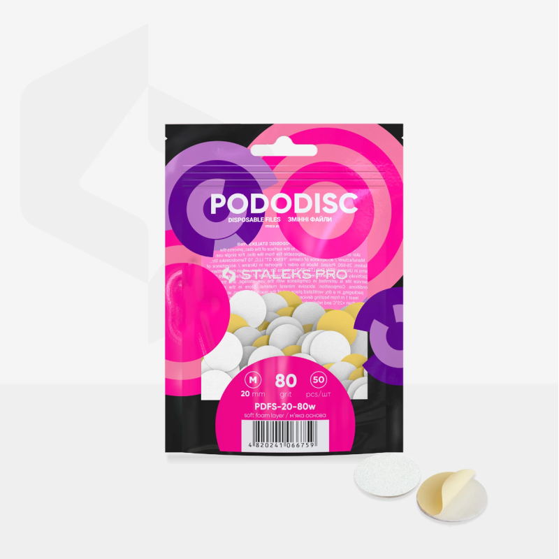 Limas de Recambio Desechables Para Pododisc M, Grano 80 Espuma