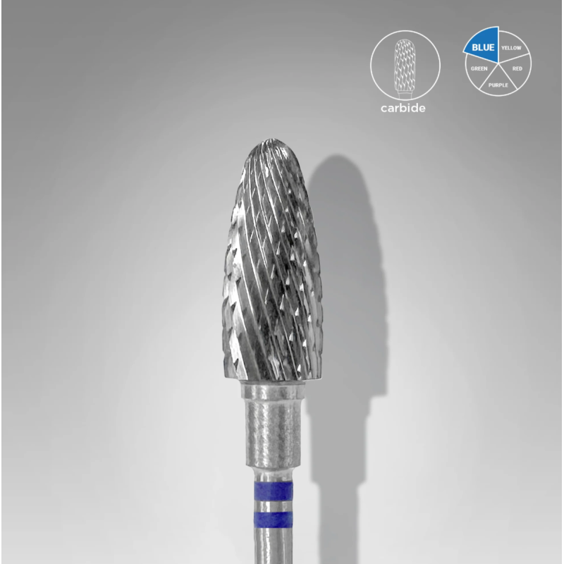 Fresa de Carburo Tungsteno para zurdos, "Maiz" Azul,  STALEKS