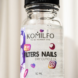 Aceite seco de cutículas con brillo “Filters Nails” Komilfo, 10ml