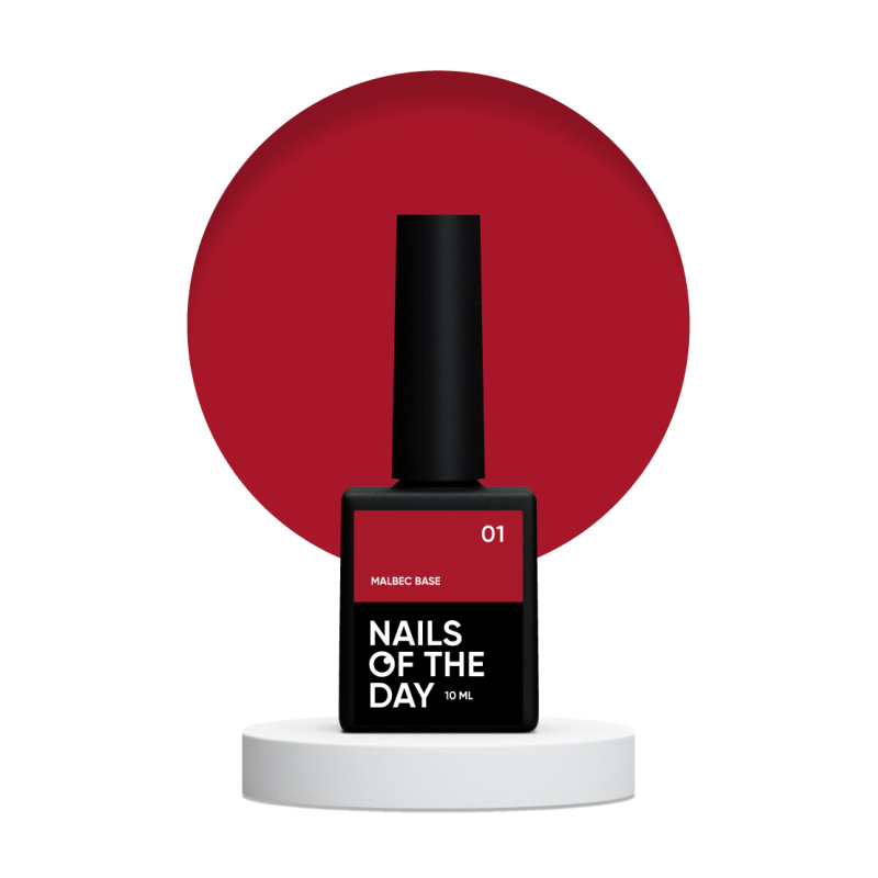 Base Malbec 01 NAILSOFTHEDAY, rojo intenso, 10ml