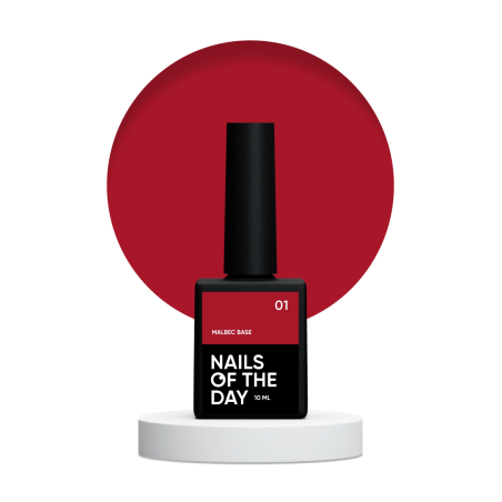 Base Malbec 01 NAILSOFTHEDAY, rojo intenso, 10ml