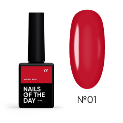 Base Malbec 01 NAILSOFTHEDAY, rojo intenso, 10ml