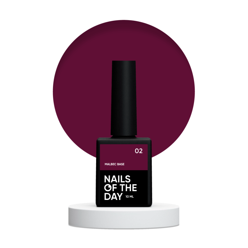 Base Malbec 02 NAILSOFTHEDAY, rojo burdeos, 10ml