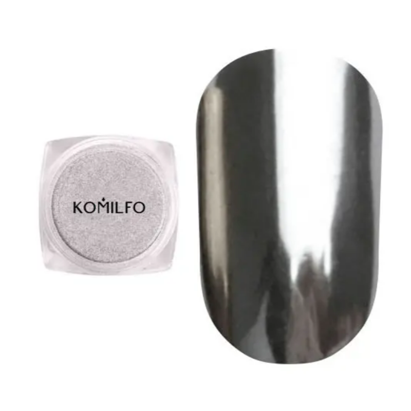 Mirror Powder N°001(Polvo efecto espejo), Color Plata Komilfo,0,5gr