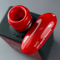 Esmalte Semipermanente Let's special Madonna NAILSOFTHEDAY, Rojo con micro brillo, 10ml