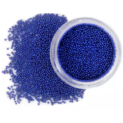 Micro bolitas caviar (metálicas) azul oscuro,  0,6-0,8 mm