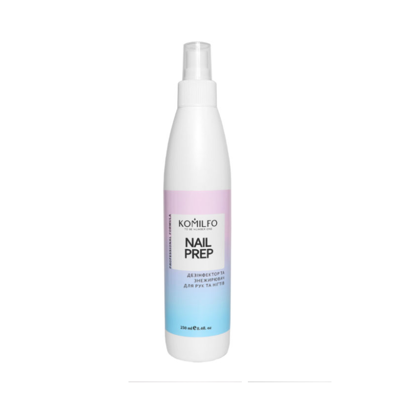 Nail Prep liquido universal para desinfección y desengrasar las uñas, Komilfo, 250ml