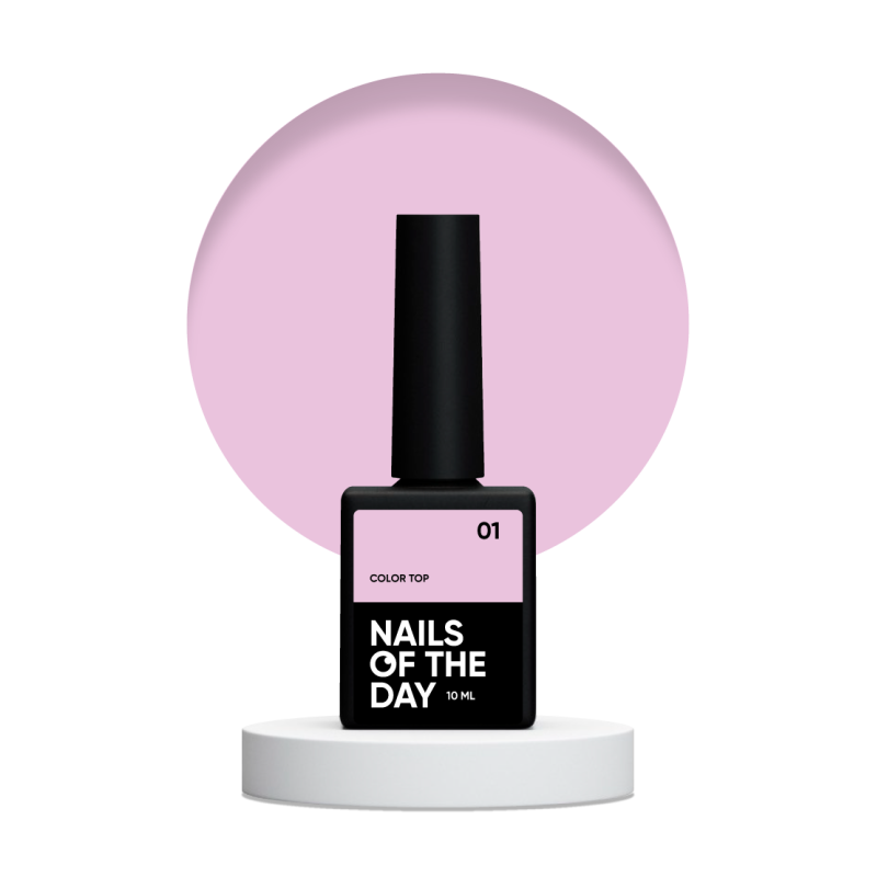 Color Top 01 NAILSOFTHRDAY, top de color rosa claro, sin capa adhesiva,10ml