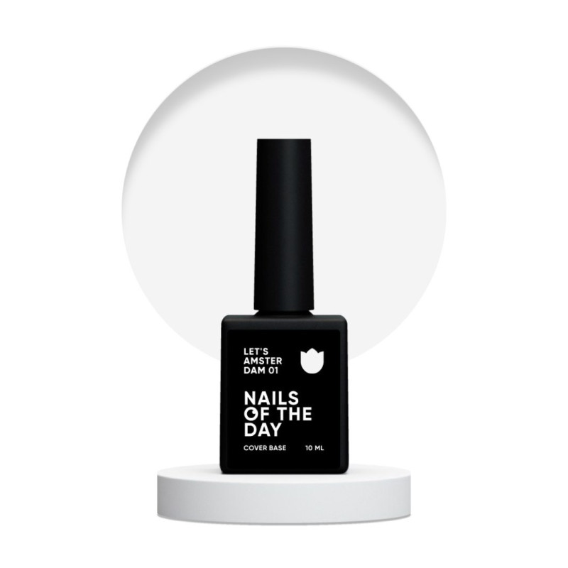 Base Let's Amsterdam 01 NAILS OF THE DAY, base camuflaje de color blanco, 10 ml