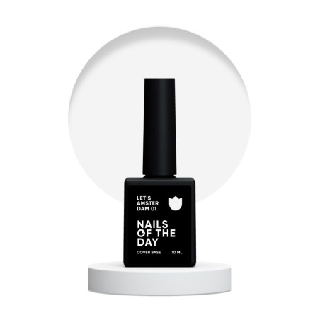 Base Let's Amsterdam 01 NAILS OF THE DAY, base camuflaje de color blanco, 10 ml