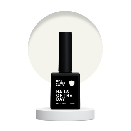 Base Let's Amsterdam 02 NAILS OF THE DAY, base camuflaje de color blanco lechoso, 10 ml