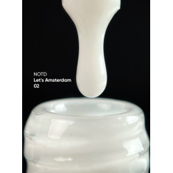 Base Let's Amsterdam 02 NAILS OF THE DAY, base camuflaje de color blanco lechoso, 10 ml