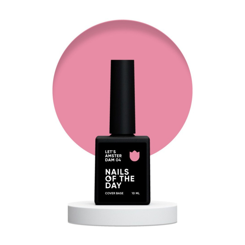 Base Let's Amsterdam 04 NAILS OF THE DAY, base camuflaje de color rosa, 10 ml