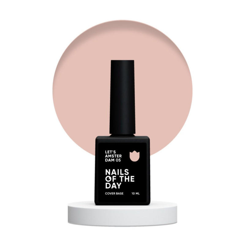 Base Let's Amsterdam 05 NAILS OF THE DAY, base camuflaje de color rosa, 10 ml