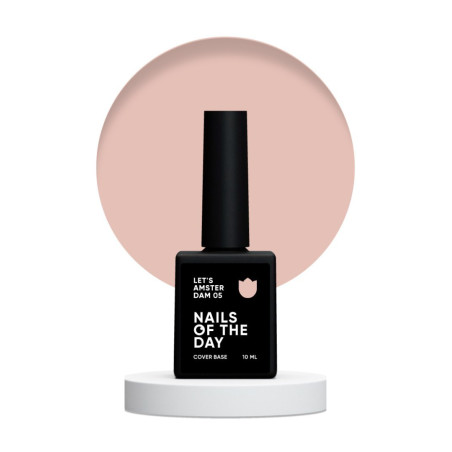 Base Let's Amsterdam 05 NAILS OF THE DAY, base camuflaje de color rosa, 10 ml