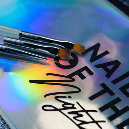 Kit de 3 Pinceles NAILSOFTHENIGHT Nail Art Brush de pelo sintético