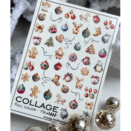 Pegatina al agua COLLAGE para navidad FC-79