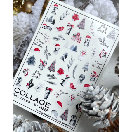 Pegatina al agua COLLAGE para navidad FC-81