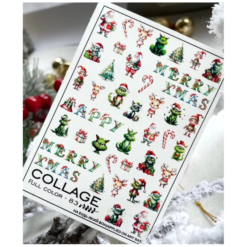 Pegatina al agua COLLAGE para navidad FC-83