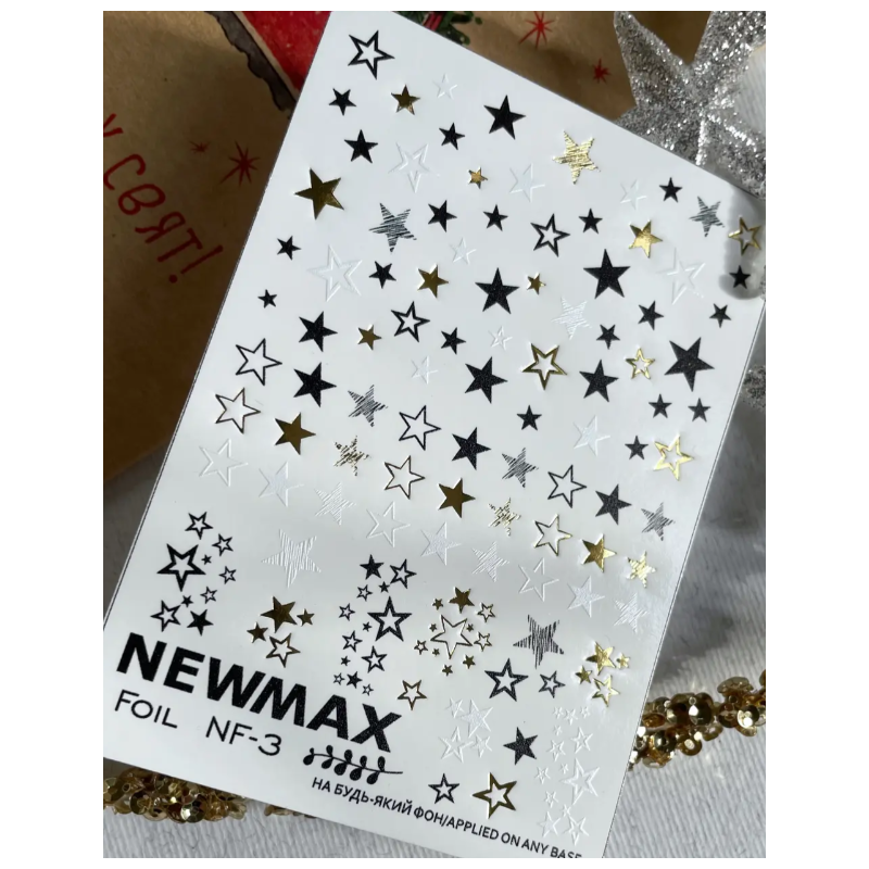 Pegatina al agua con foil dorado, Newmax NF-3
