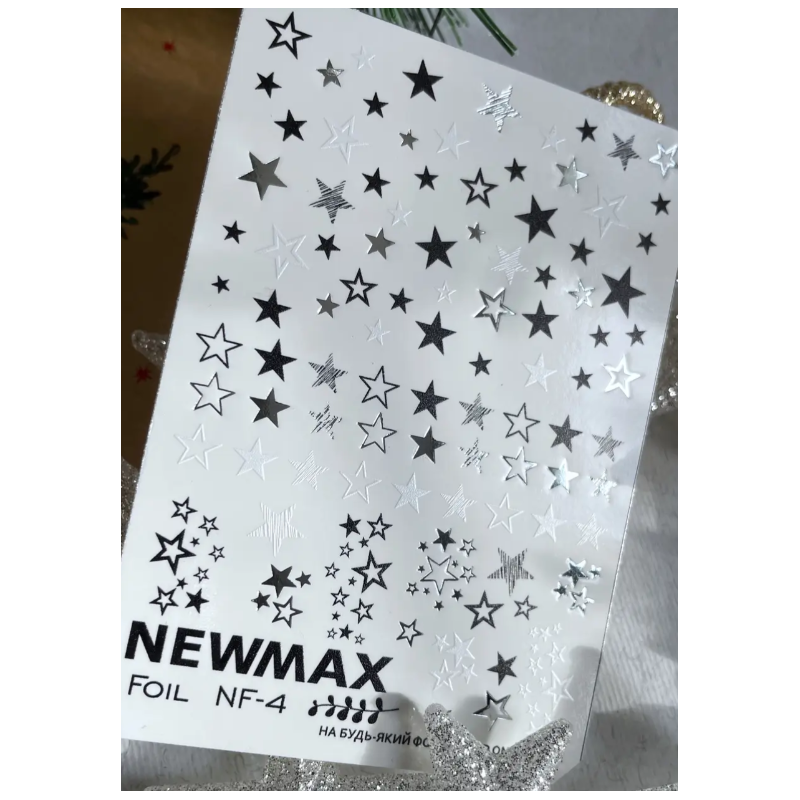Pegatina al agua con foil plata, Newmax NF-4