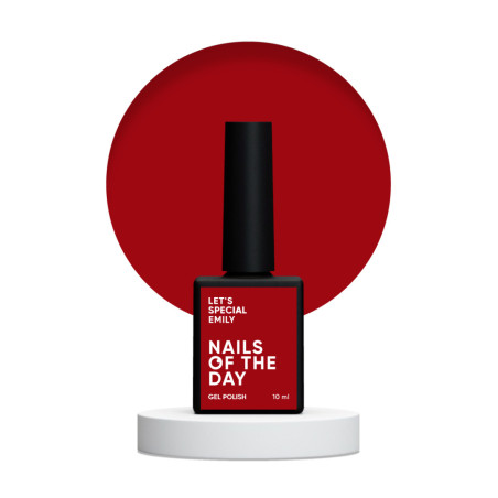 Esmalte Semipermanente Let's special Emily NAILSOFTHEDAY, rojo profundo, 10ml