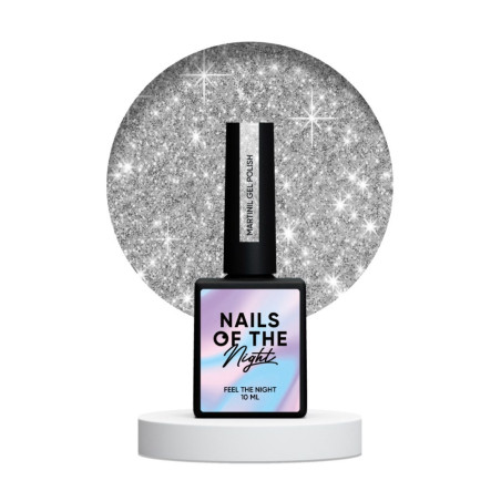 Esmalte semipermanente Martini NAILSOFTHENIGHT, plata, 10ml