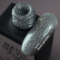Esmalte semipermanente Martini NAILSOFTHENIGHT, plata, 10ml