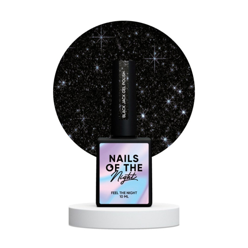 Esmalte semipermanente Black Jack NAILSOFTHENIGHT, negro, 10ml