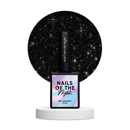 Esmalte semipermanente Black Jack NAILSOFTHENIGHT, negro, 10ml